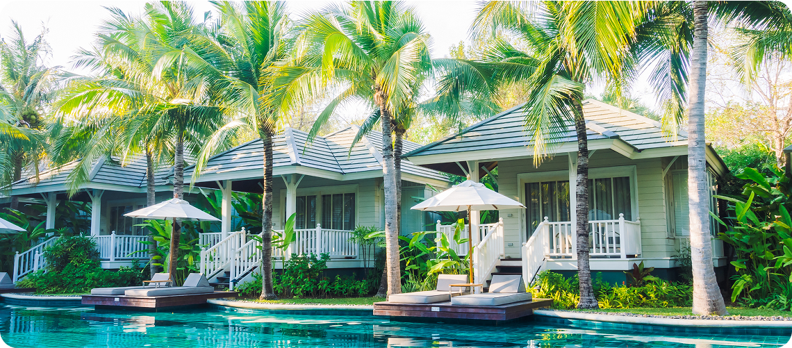 houses near the pool