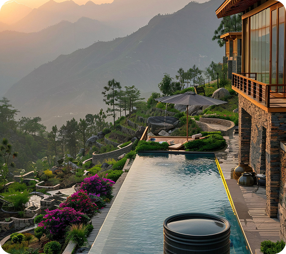 villas on terraces